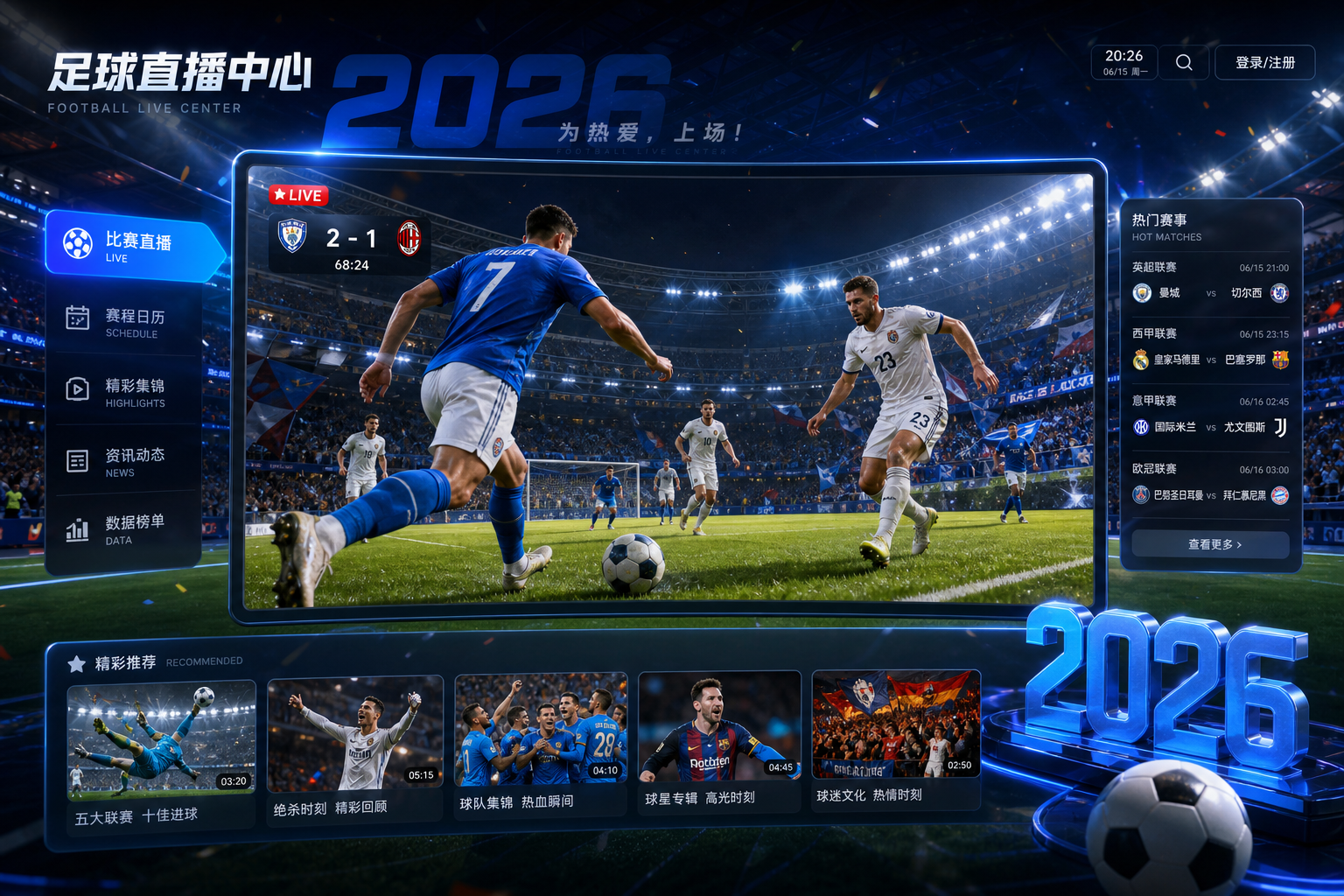春秋直播2026看球中心主视觉